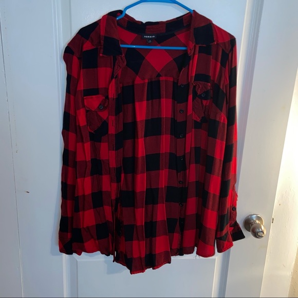 Red Plaid Button-Up - Picture 4 of 4